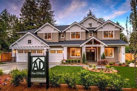 Modern Craftsman House Plan With 2 Story Great Room 23746jd