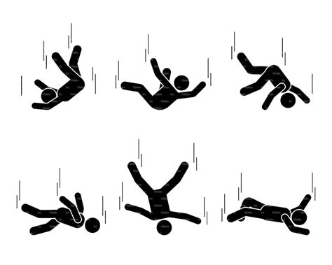 Falling Flying Stick Figure Man People Person Fall Down Free Fly Icon