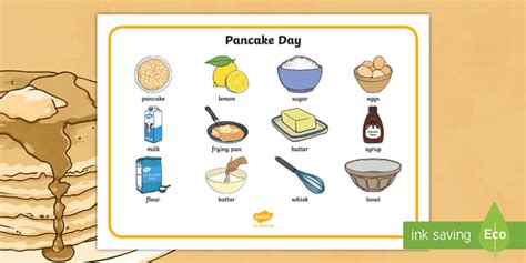 Pancake Day Word Mat Teacher Made Twinkl