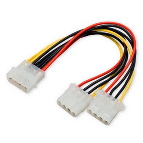 one to two interface 4pin to 4pinx2 male to male ide power cable adapter 12cm chassis ide hdd