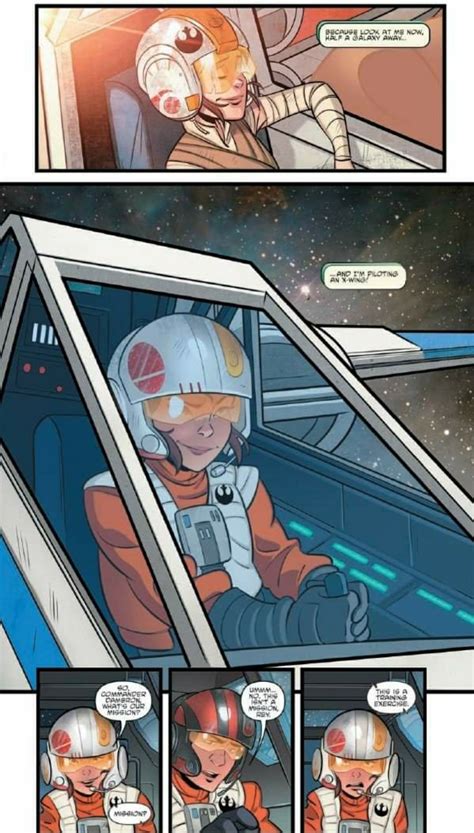 poe teaches rey to fly an x wing between the events of tlj and tros in star wars adventures 31
