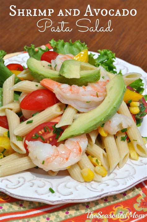 Served as an appetizer, salad, or a light brunch. Shrimp and Avocado Pasta Salad - The Seasoned Mom