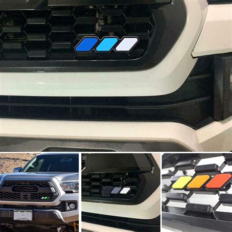 Tri Color Grille Badge Emblem Car Accessories For Toyota Tacoma Trd