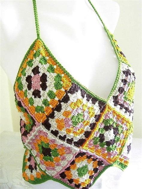 Fun 1970s scarf shaped halter has 21 colorful. 47 best images about crochet granny square top on Pinterest | Ravelry, Charts and Patterns