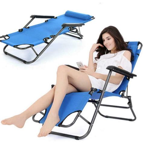 Folding Chaise Lounge Chair Outdoor Patio Pool Beach Lawn Recliner Reclining Zero Gravity Lounge