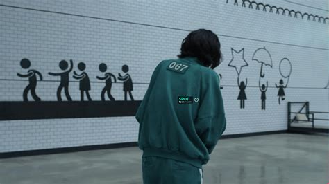 two piece track suit set with 067 worn by kang sae byeok hoyeon jung as seen in squid game tv