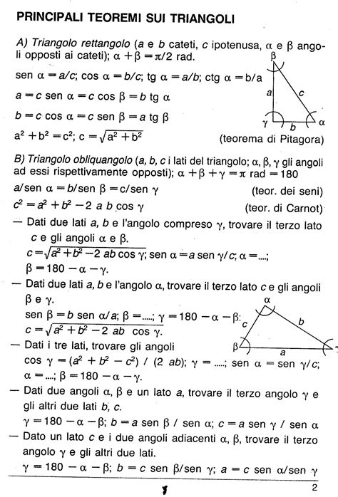 Formule Matematiche Trigonometria