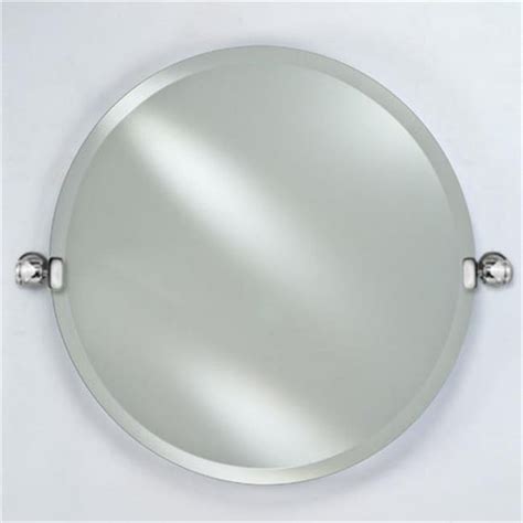 24 In Radiance Frameless Beveled Round Mirror With Decorative