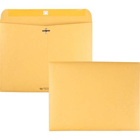 Quality Park 9 X 12 Clasp Envelopes With Deeply Gummed Flaps Clasp