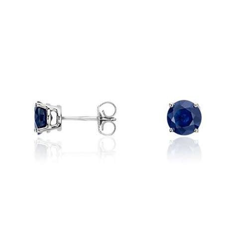 Sapphire Stud Earrings In 18k White Gold 5mm Blue Nile Sapphire