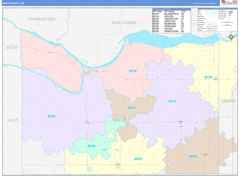 Knox County Ne Wall Map Color Cast Style By Marketmaps