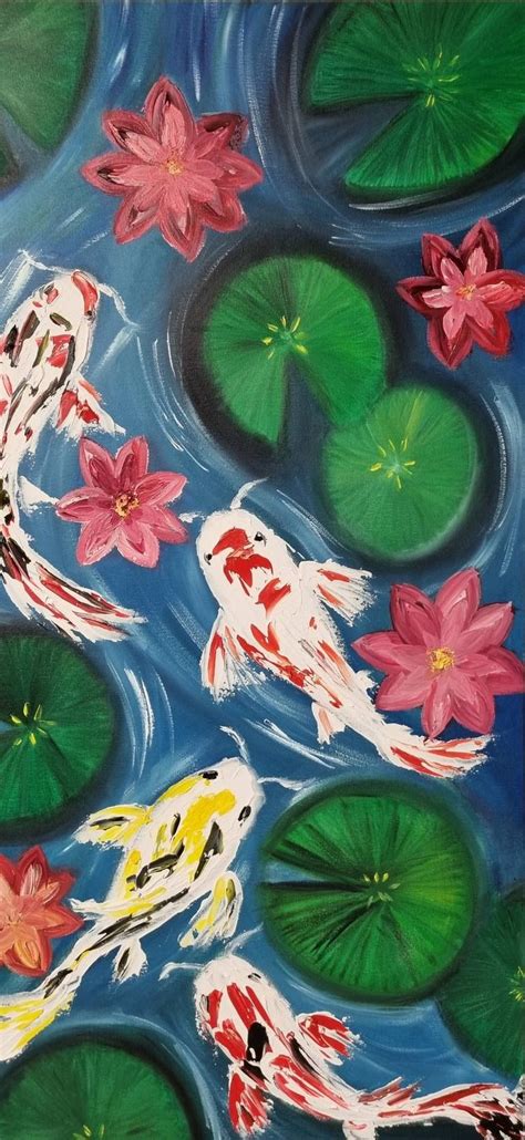 Oil Painting Koi Fish Painting In Fish Painting Oil Painting