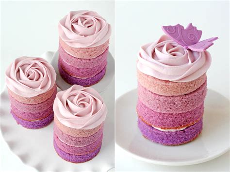 Purple Ombre Mini Cakes Glorious Treats