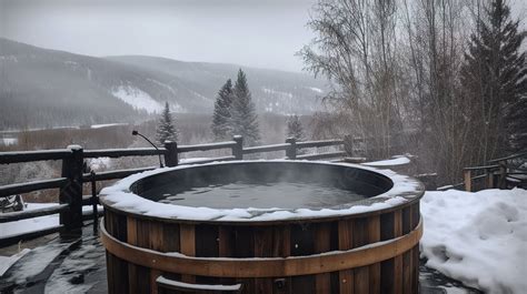 Hot Tub With Snow On Top Of It Background Picture Of Hot Tub