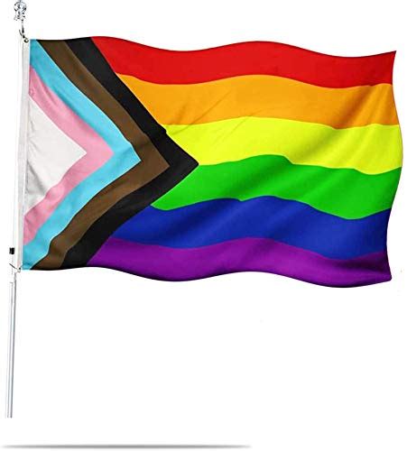 progress pride rainbow flag vivid color 3x5 ft outdoor bisexual lgbtq non binary lesbian gay