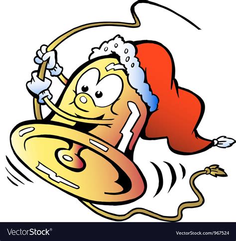 Happy Swinging Christmas Bell Royalty Free Vector Image