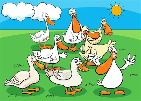 Premium Vector Cartoon Illustration Of Ducks Birds Farm Animal