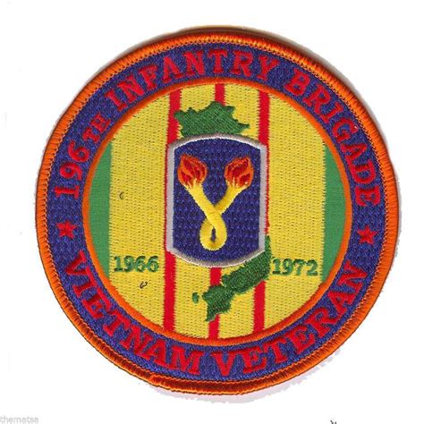 Army 196th Infantry Brigade Vietnam Veteran 4 Embroidered Military
