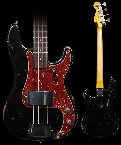 Fender Custom Shop 59 Precision Bass Black Relic Reverb