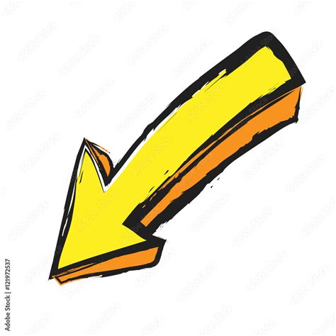 Cartoon Yellow Arrow Pointing Down Stock Illustration Adobe Stock