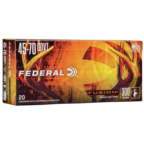 Federal Fusion 45 70 Govt 300gr Bsp Ammo 20 Rnd F45780fs1