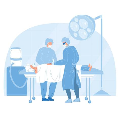 Medical Team Performing Surgical Operation Flat Vector 7991725 Vector