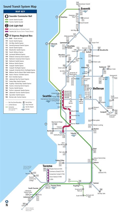 Seattle Light Rail Map Airport To Downtown Maping Resources