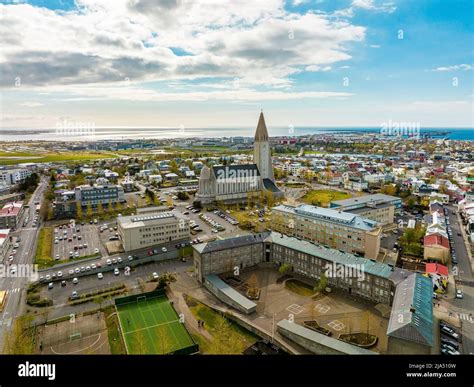 Beautiful Aerial View Of Reykjavik Iceland Sunny Day Stock Photo Alamy