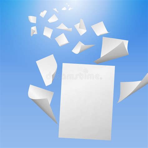 Pages De Papier Blanches Blanches Volantes Illustration Stock Image