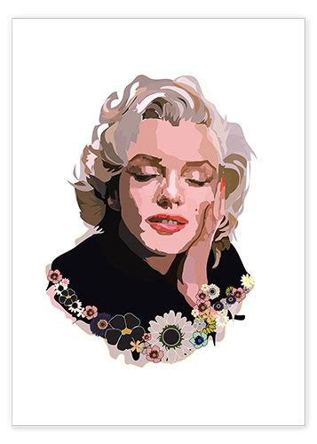 Marilyn Monroe With Flowers Print By Anna Mckay Posterlounge