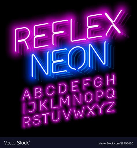 Neon Alphabet Glowing Sign Letters Neon Font Letters