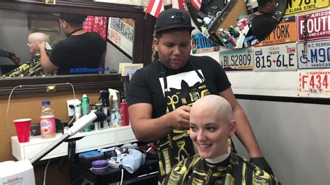 Cailey Lv Cute Girl Shaved Bald In Barber Shop Yt Original Youtube