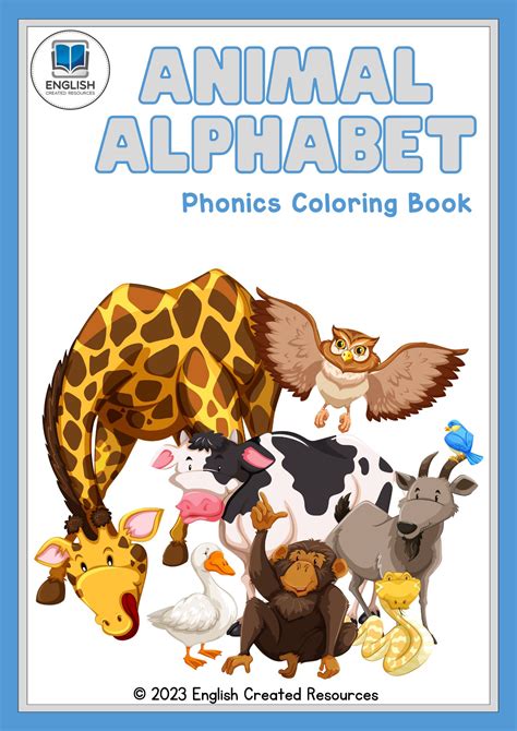 Animal Alphabet Phonics Coloring Book English Created Resources