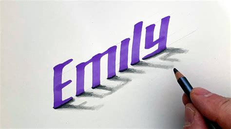 Drawing 3d Popular Names 5 How To Draw 3d Lettering 3d Calligraphy