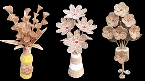 3 Beautiful Jute Burlap Flower With Vase Decoration Ideas Diy Home