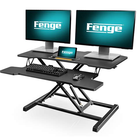 Fenge 36 Sit To Stand Up Converter Table With Removable Keyboard Tray