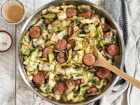 Gets along great with potatoes, red cabbage or. Kielbasa and Cabbage Skillet - Budget Bytes