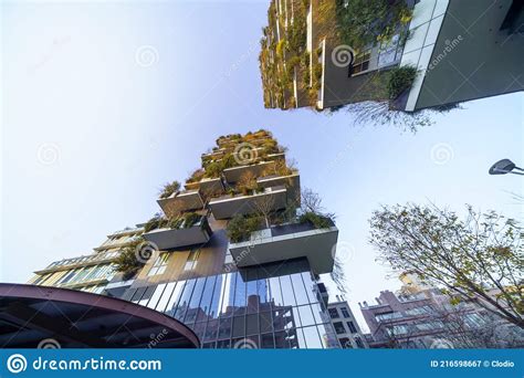 Bosco Verticale Residential Buildings In Milan Editorial Photography