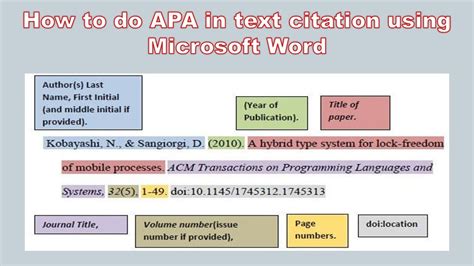 How To Do Apa In Text Citations And Referencingapa Youtube