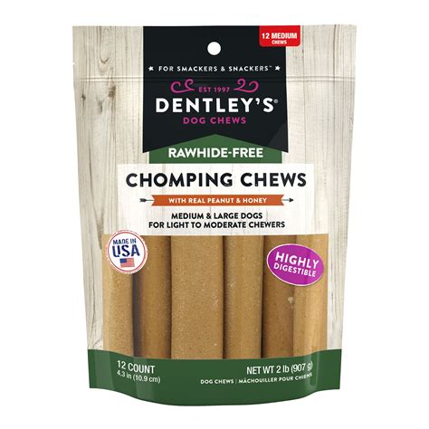 Dentleys Rawhide Free Jumbo Chomping Chews Dog Chew Peanut Butter