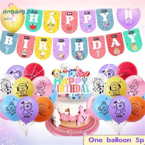 Bts Kpop Bt21 Latex Balloon Birthday Party Decoration Baby Shower