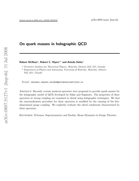 The last will and testament form may be one of the most important legal documents you ever sign. Pdf On Quark Masses In Holographic Qcd
