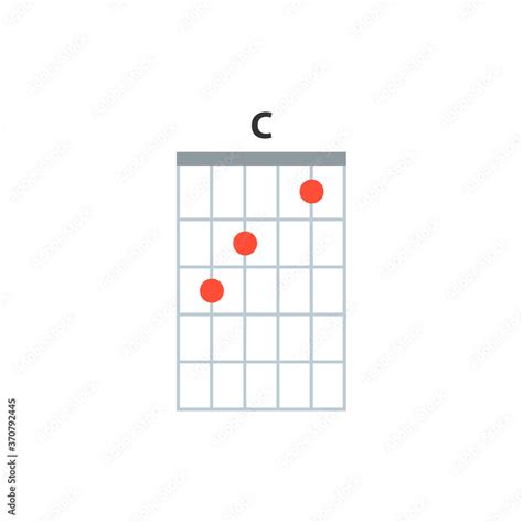 Grafika Wektorowa Stock C Guitar Chord Icon Basic Guitar Chords