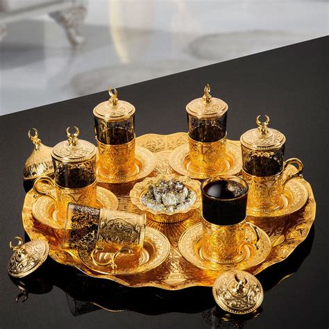 Turkish Tea Serving Set For Six Turkish Tea Tea Set Turkish Coffee Set