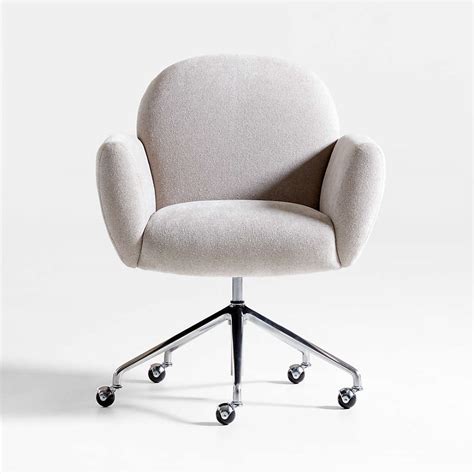 Imogen Grey Upholstered Office Chair With Casters Reviews Crate