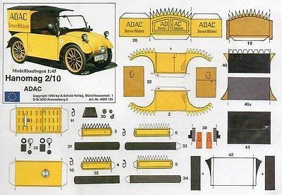 Weitere ideen zu papiermodell, bastelbogen, auto basteln. Hanomag 2/10 ADAC Papiermodell Baubogen Karton paper model cut out kit Scholz | Art | Maquette ...