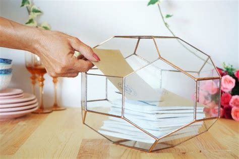 Large Geometric Glass Box Customized Wedding Card Box Etsy Uk Card