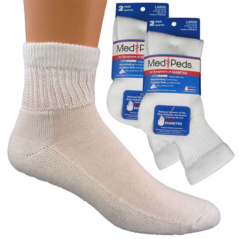 Medipeds Diabetic Quarter Socks 4 Pr
