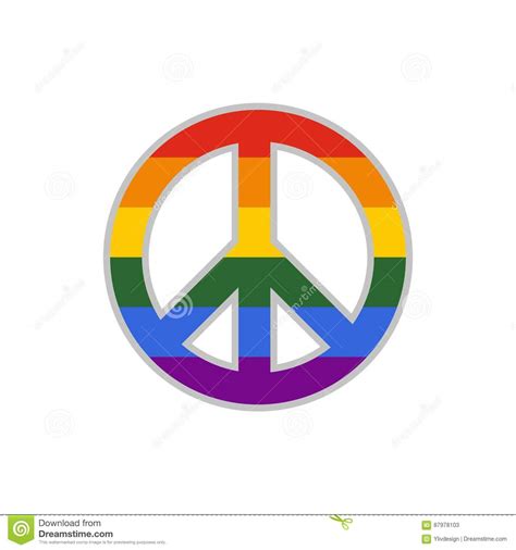 Lgbt Peace Sign Icon Flat Style Stock Vector