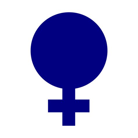Vector Drawing Of Full Blue Gender Symbol For Females Free Svg